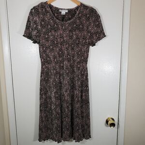 dressbarn Black and Pink Floral Mini Dress